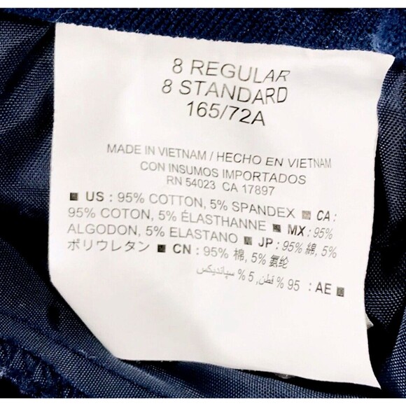 Old Navy Long Pixie Pants In the Navy Blue Red Stripe 8 Mid - Picture 3 of 15